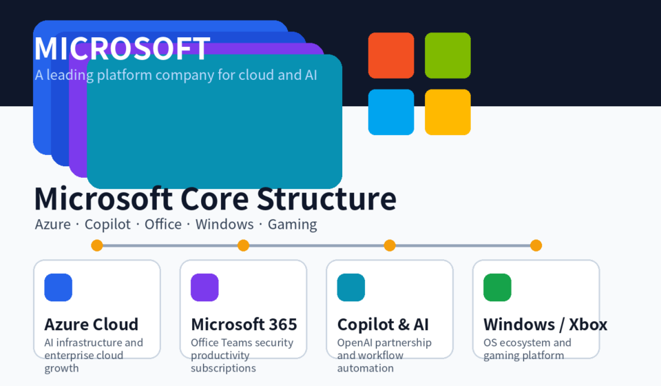 Microsoft core business structure diagram