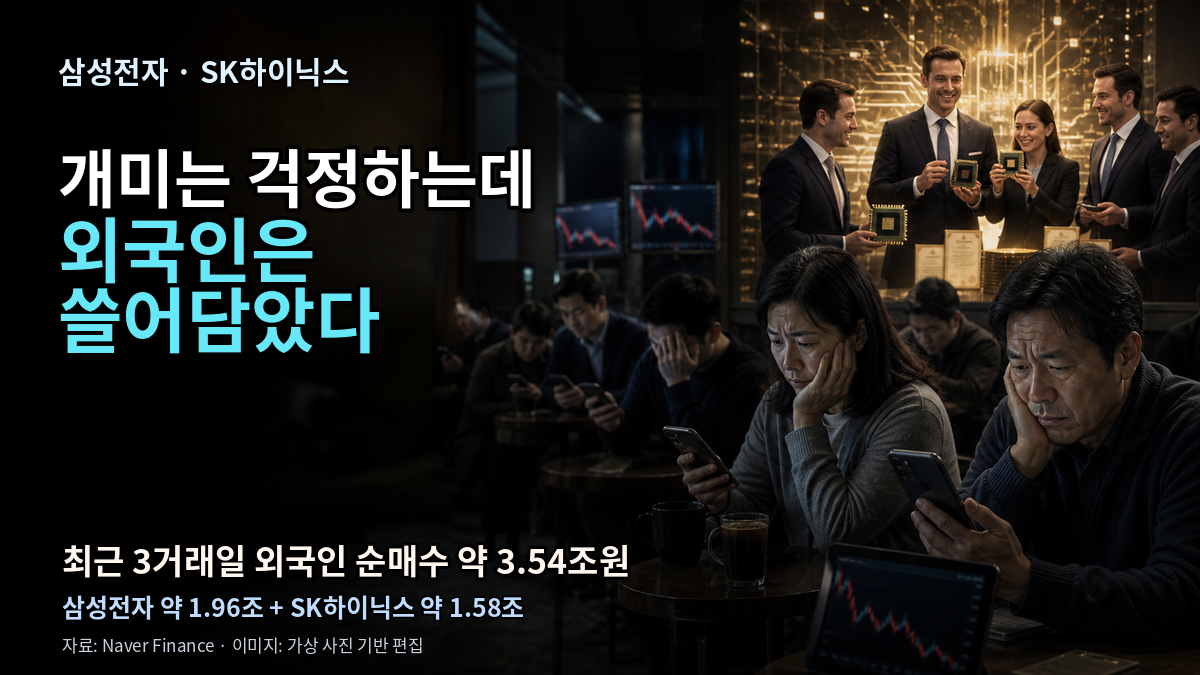 개미는 걱정 외국인은 쓸어담은 삼성전자 SK하이닉스 대표 이미지
