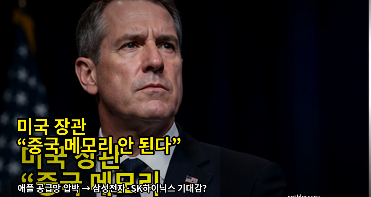 미국 장관의 중국 메모리 반대 발언과 애플 공급망 압박을 표현한 대표이미지