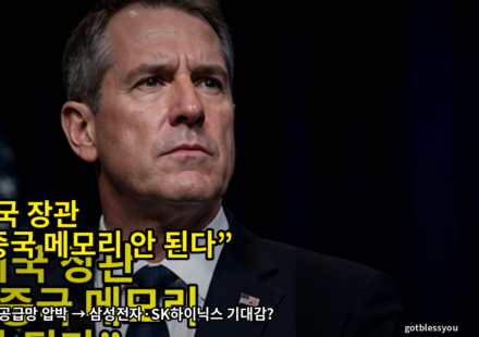 미국 장관의 중국 메모리 반대 발언과 애플 공급망 압박을 표현한 대표이미지